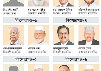 সাবেক রাষ্ট্রপতি হামিদের শ্যালক এবার জামায়াতের প্রার্থী হয়েছেন; অন্যদিকে বিএনপি দুইটি আসন এখনো খালি রেখেছে।